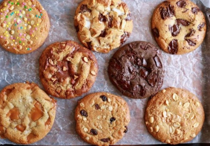Tray of cookies in different flavours made by Cooking It!